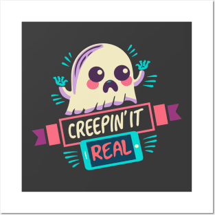 Creeping it real ghost halloween shirt Posters and Art